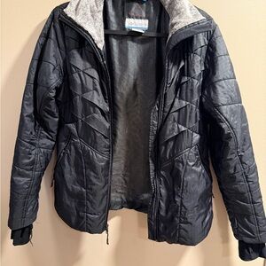 Black Quilted Jacket with Gray Lining